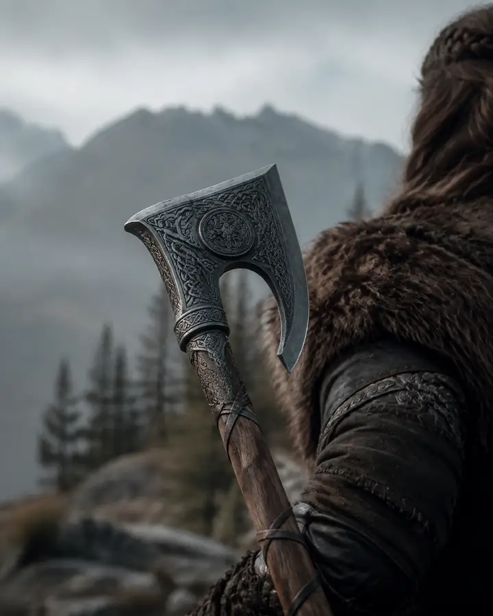 AI textured ornate axe