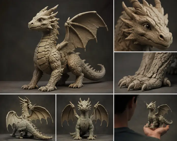 Clay dragon model gallery example