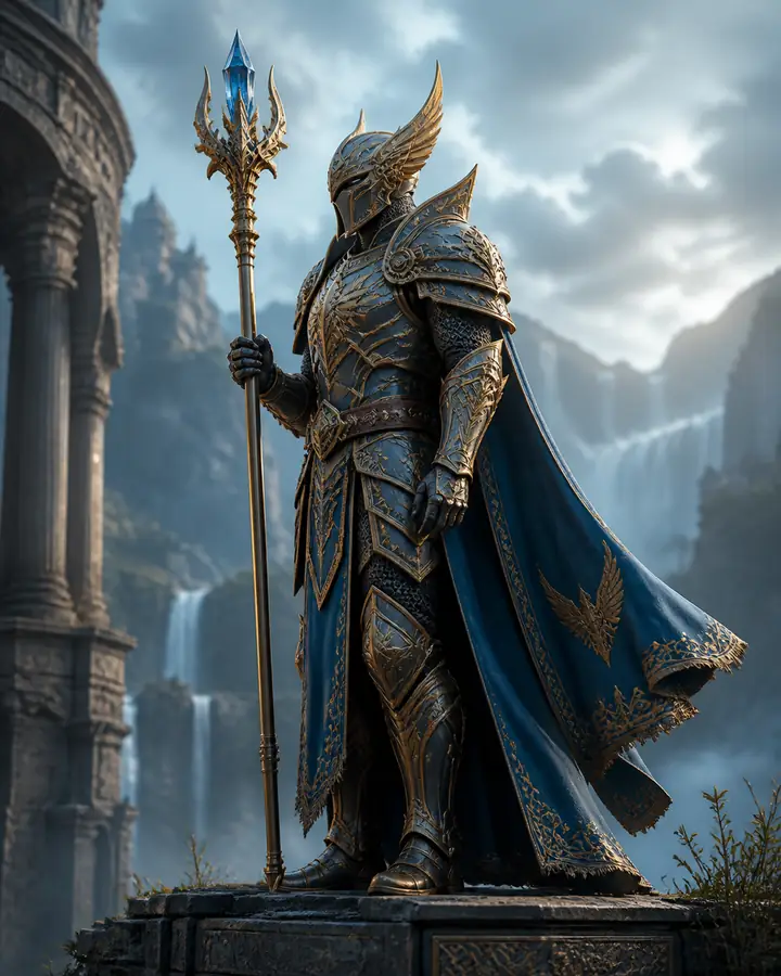 Colored fantasy guardian generated for 3daistudio