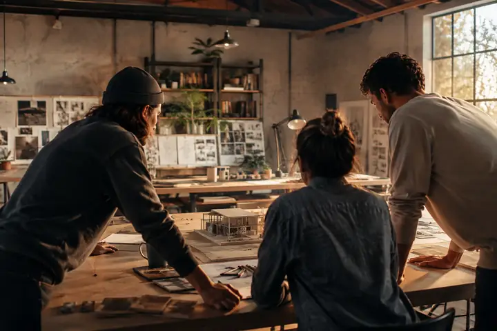 Creative teams collaborating