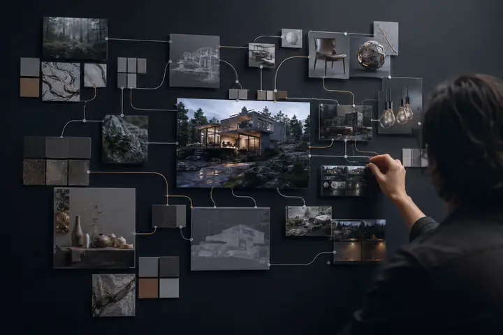 Node-based creative workflow canvas