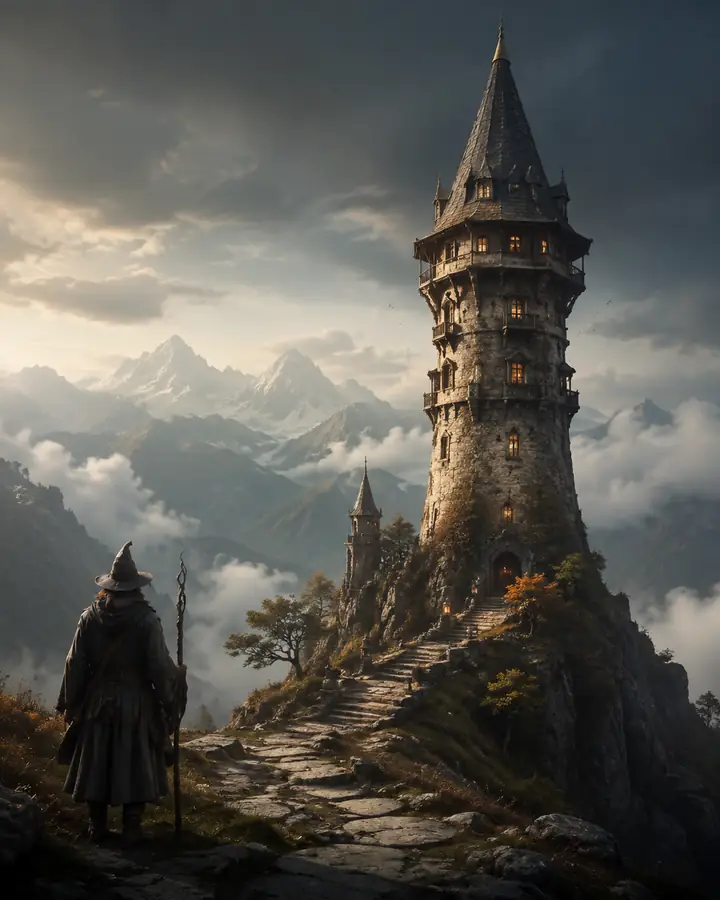 Stylized wizard tower example