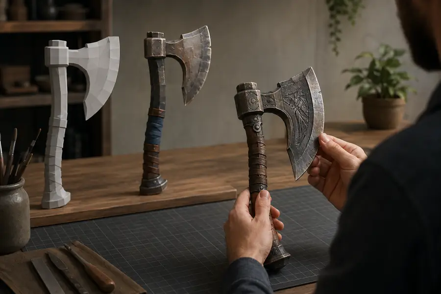 A guided 3D creation workflow from idea to finished model