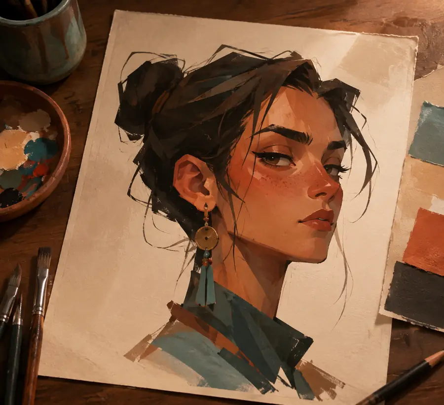 Reference image of a stylized character head