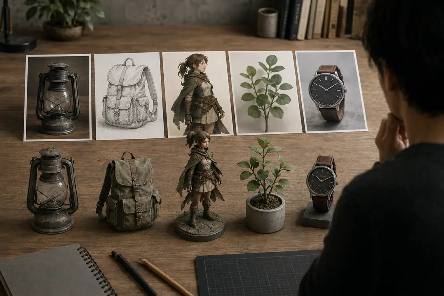 Generated 3D character model based on a visual reference